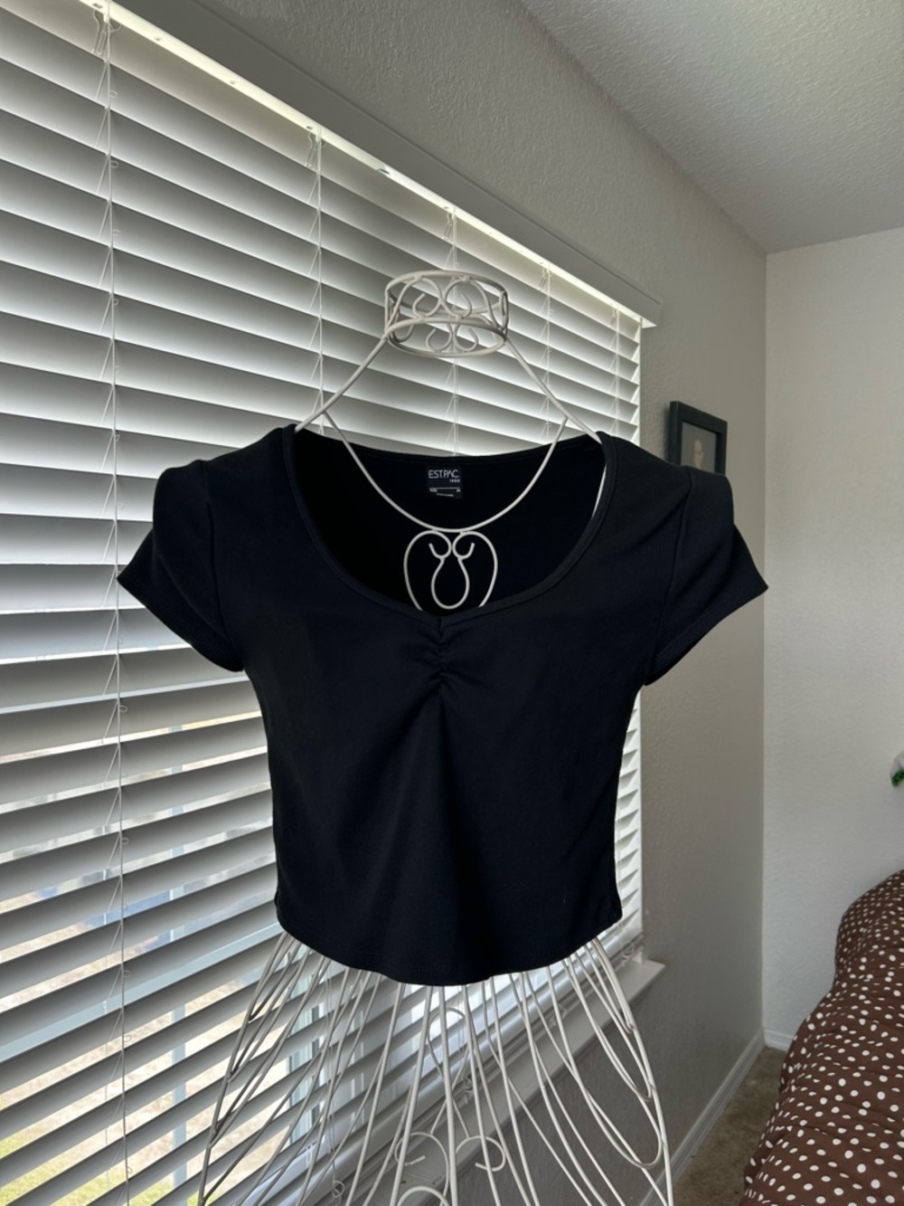 PacSun Black Short Sleeve Cropped Top